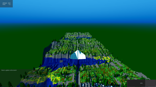 Kurz bevor echtes Noise in Godot implementiert wurde simulierte ich in Gliders ebensolches zur zufälligen und nicht ganz bugfreien Generierung der Landschaft in unter 2 Tagen